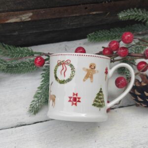 Gisela Graham Nordic Icons Christmas stoneware mini mug espresso cup