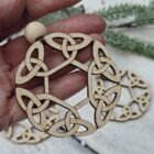 Handmade Hyggestyle birch Viking knot wooden Christmas bauble