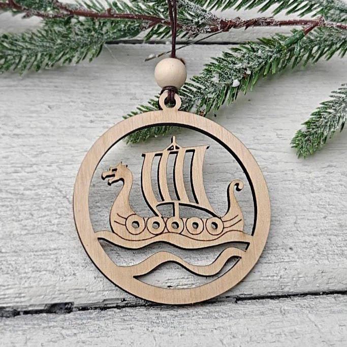 il_fullxfull.8541949155_nlsh.jpg Handmade Hyggestyle birch Viking longship wooden Christmas bauble